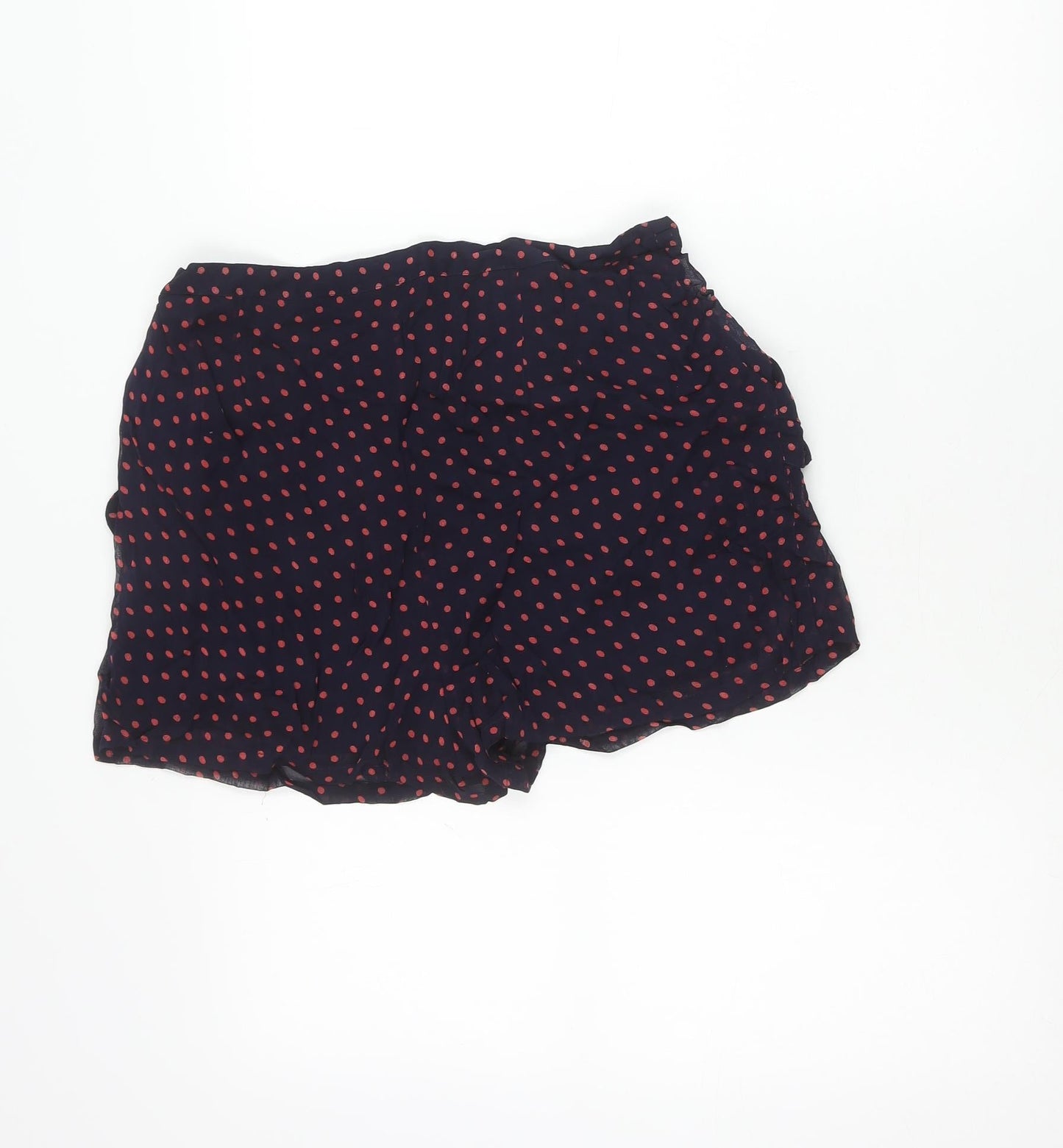 Topshop Womens Navy Blue Polka Dot Culotte Shorts Size 12