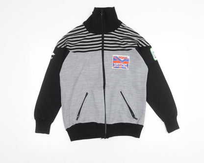 Karhu Unisex Grey Black Marathon Logo Track Jacket M Retro