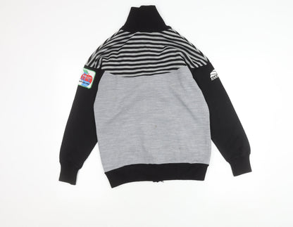 Karhu Unisex Grey Black Marathon Logo Track Jacket M Retro