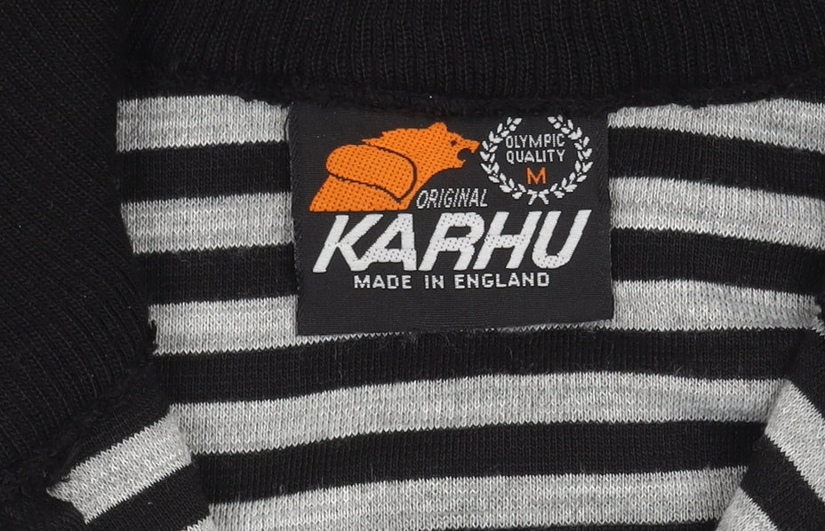 Karhu Unisex Grey Black Marathon Logo Track Jacket M Retro