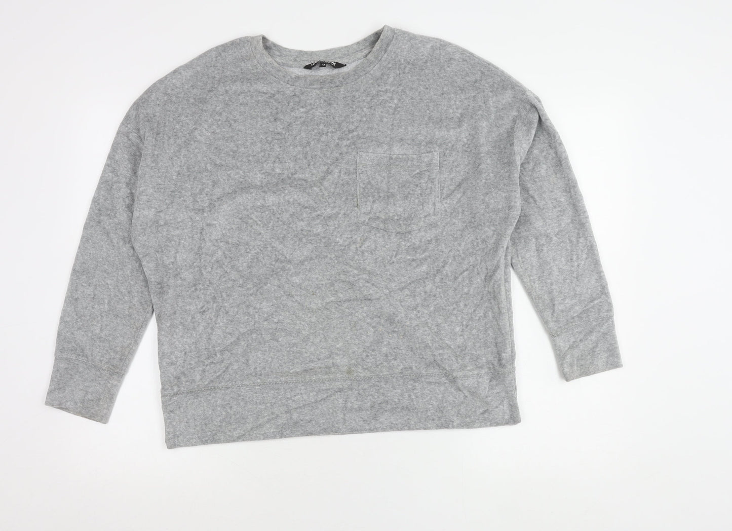 Debenhams Women’s Grey Cotton Blend Crew Neck Pullover Jumper Size 12