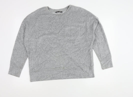 Debenhams Women’s Grey Cotton Blend Crew Neck Pullover Jumper Size 12