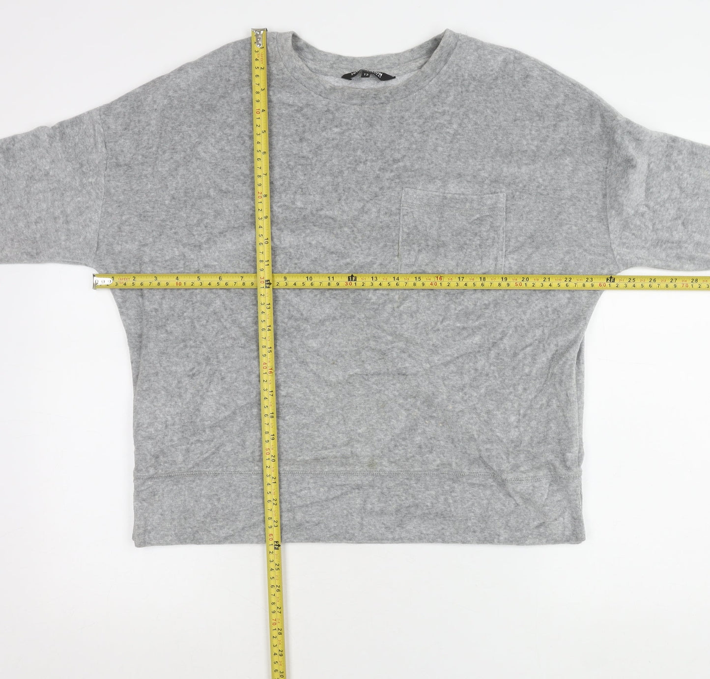 Debenhams Women’s Grey Cotton Blend Crew Neck Pullover Jumper Size 12