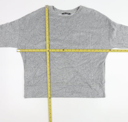 Debenhams Women’s Grey Cotton Blend Crew Neck Pullover Jumper Size 12