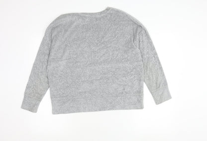 Debenhams Women’s Grey Cotton Blend Crew Neck Pullover Jumper Size 12