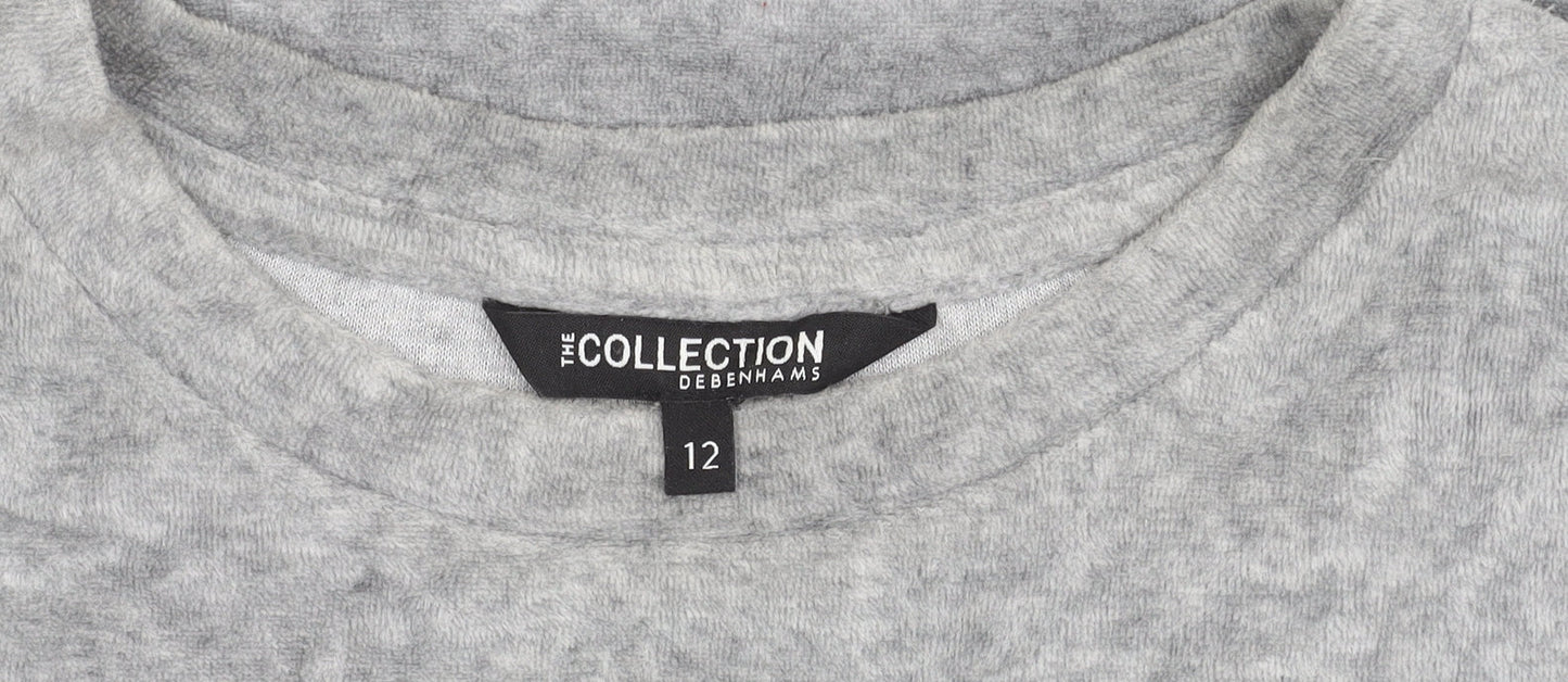 Debenhams Women’s Grey Cotton Blend Crew Neck Pullover Jumper Size 12