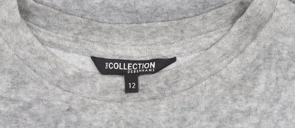 Debenhams Women’s Grey Cotton Blend Crew Neck Pullover Jumper Size 12