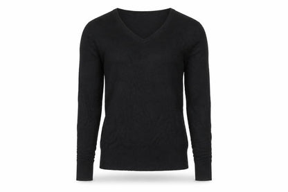 Volcano Womens Black V-Neck Pullover Jumper Size S Long Sleeve Knit