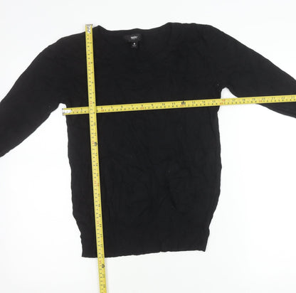 Volcano Womens Black V-Neck Pullover Jumper Size S Long Sleeve Knit