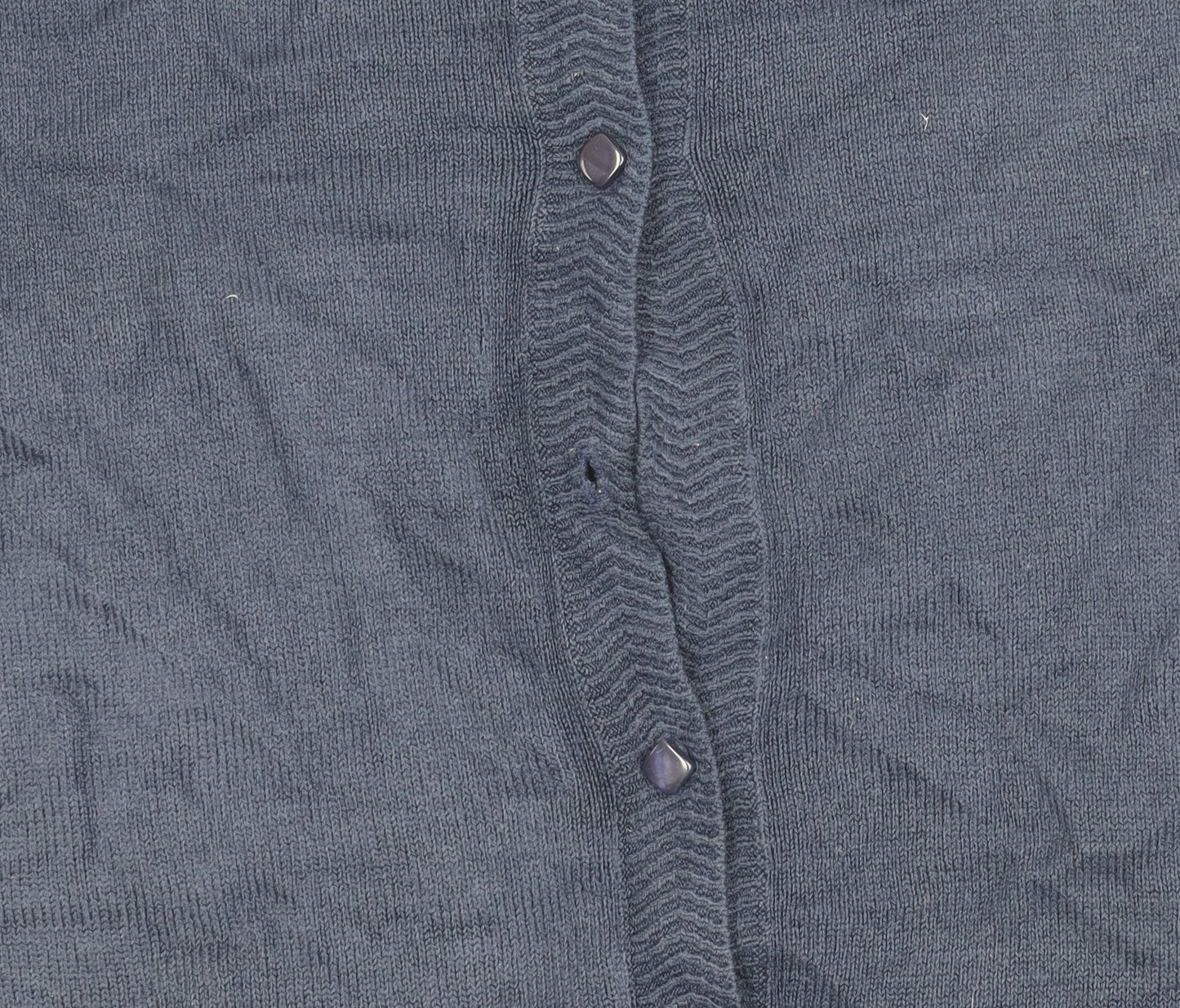Laura Michelle Women’s Blue Cardigan L Acrylic Knit Crew Neck