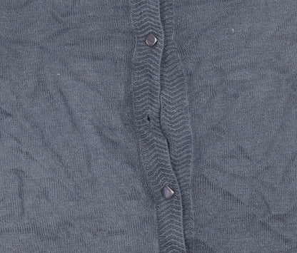 Laura Michelle Women’s Blue Cardigan L Acrylic Knit Crew Neck