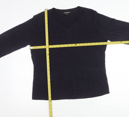 Bonmarché Women’s Blue XL V-Neck Acrylic Pullover Jumper