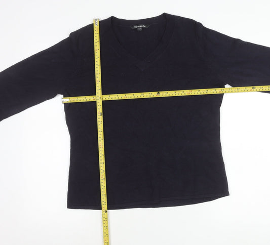 Bonmarché Women’s Blue XL V-Neck Acrylic Pullover Jumper