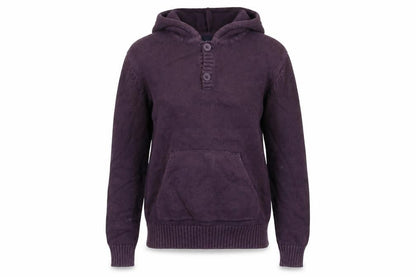 Womens UK Size S Cotton Traders Purple Henley Hoodie