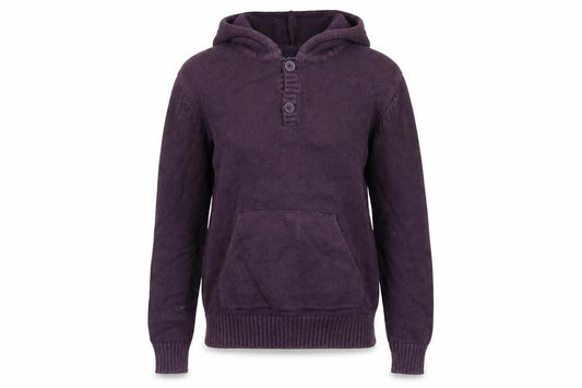 Womens UK Size S Cotton Traders Purple Henley Hoodie