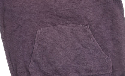 Cotton Traders Womens Purple Small Henley Hoodie 100% Cotton Knit