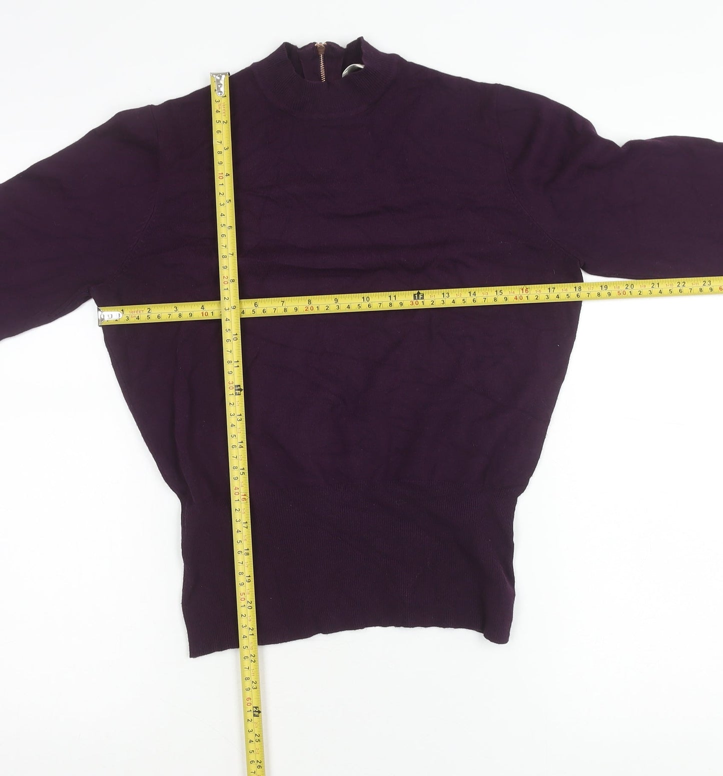 Womens UK Size S Linea Purple Full Zip Jumper