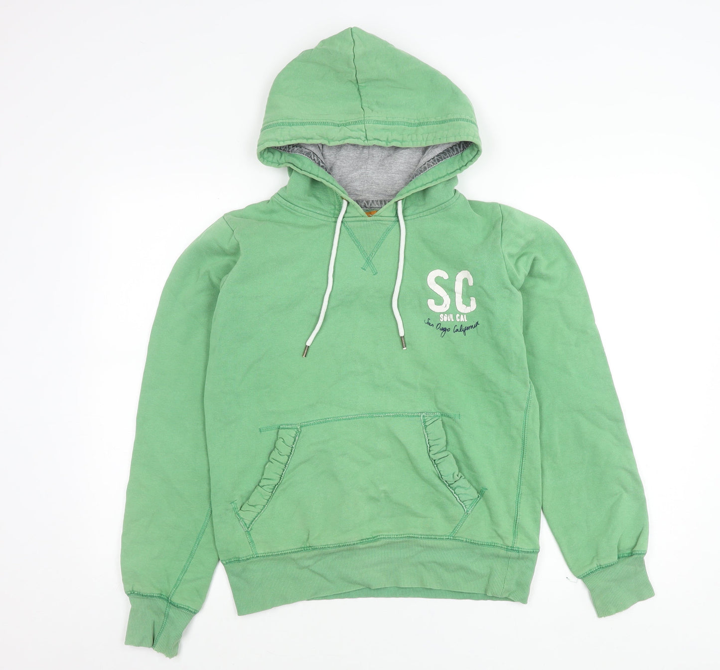 SoulCal Womens Green Pullover Hoodie Size 12 Cotton Blend