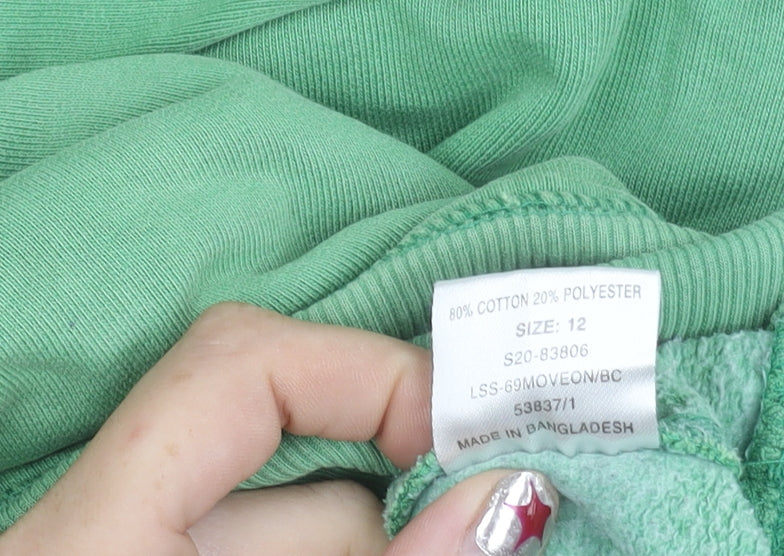 SoulCal Womens Green Pullover Hoodie Size 12 Cotton Blend