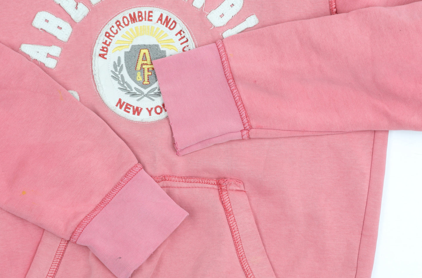Abercrombie & Fitch Womens Pink Pullover Hoodie Medium Cotton Logo
