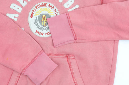 Abercrombie & Fitch Womens Pink Pullover Hoodie Medium Cotton Logo