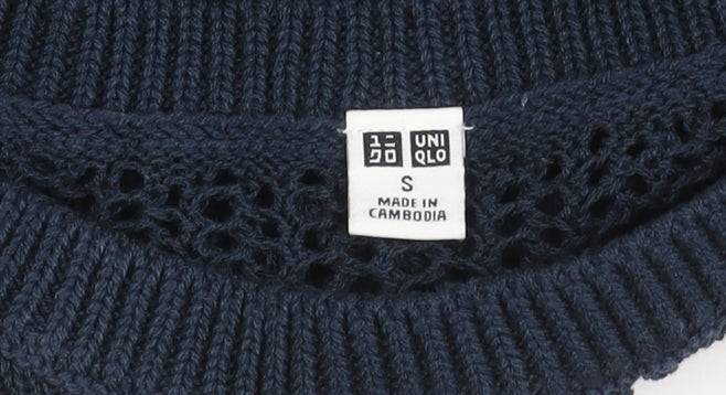 Womens UK Size S Uniqlo Blue Pullover Jumper