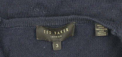 Womens UK Size 12 Ted Baker Blue Cardigan Jumper