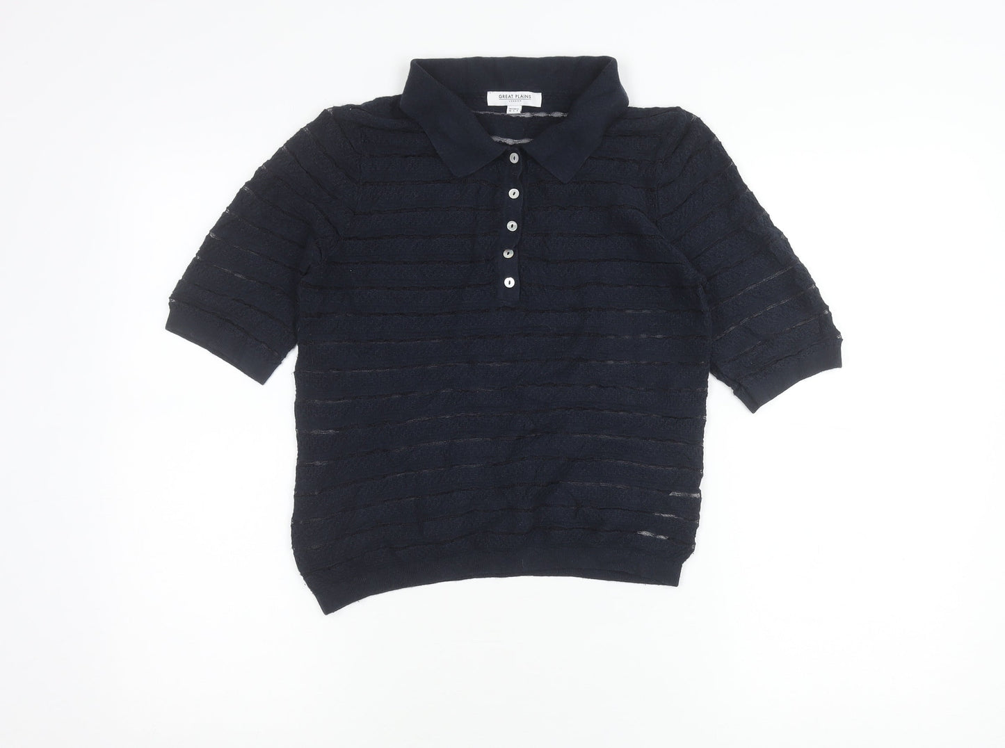 Womens UK Size 10 Great Plains Black Basic Polo