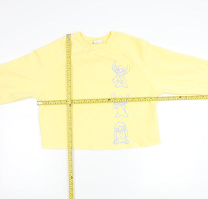 Womens UK Size 2XS Disney Yellow Pullover Sweatshirt