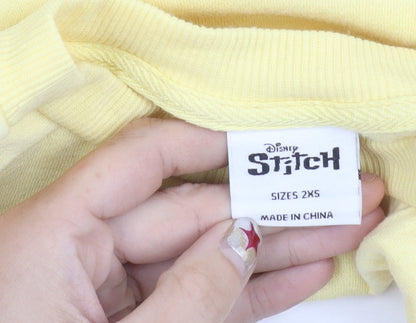 Womens UK Size 2XS Disney Yellow Pullover Sweatshirt
