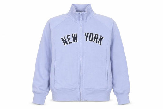 Front view of New York girls’ blue track jacket, size 14, years full zip casual sportswear