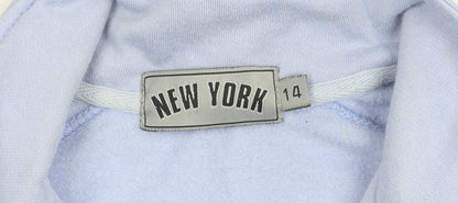 New York Girls Blue Track Jacket Size 14 Years Full Zip Casual Sportswear