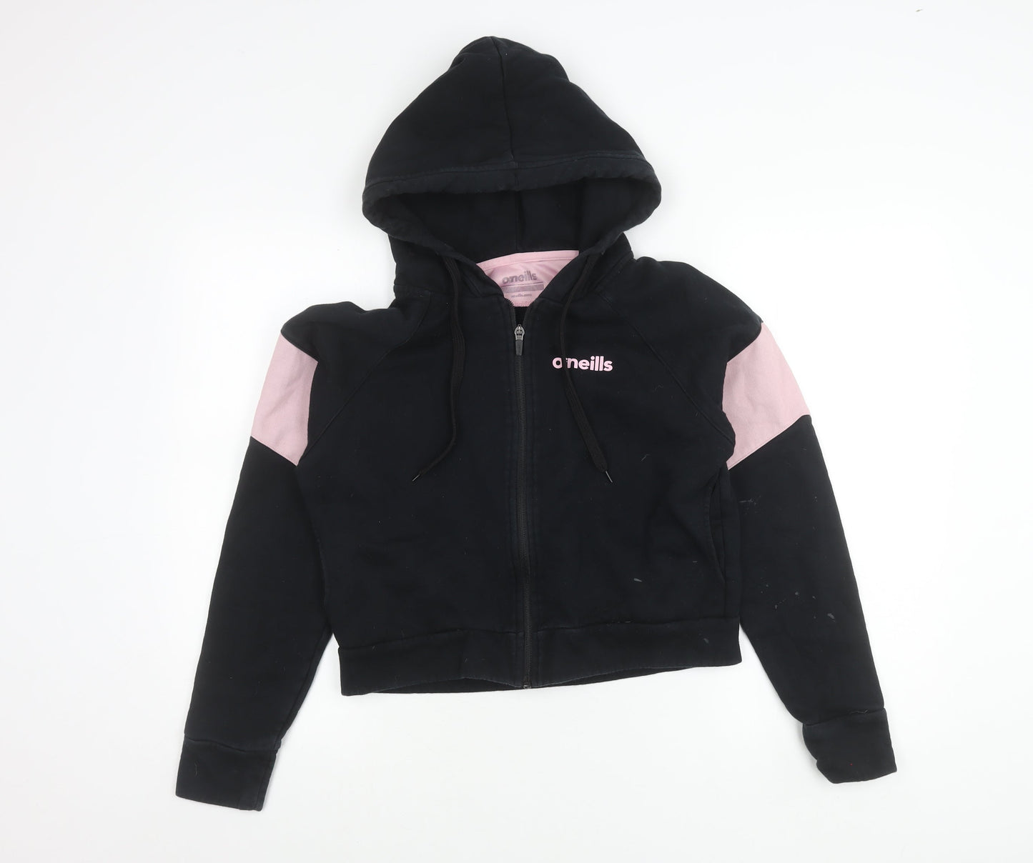 O’Neills Girls Black Hoodie Jacket 12 Years Cotton Blend Zip Up Casual