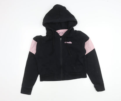 O’Neills Girls Black Hoodie Jacket 12 Years Cotton Blend Zip Up Casual
