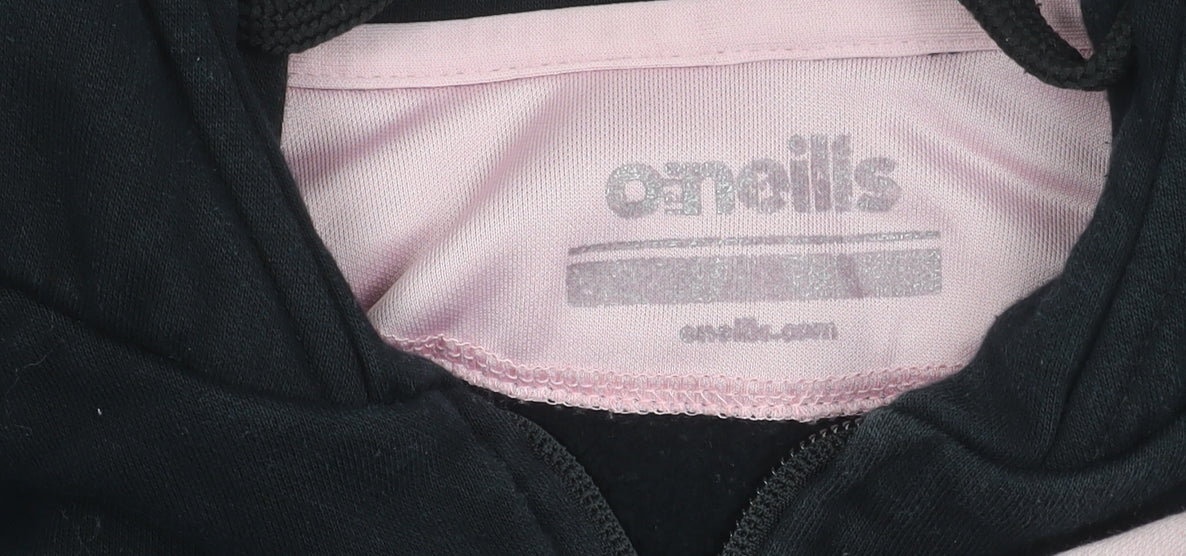 O’Neills Girls Black Hoodie Jacket 12 Years Cotton Blend Zip Up Casual