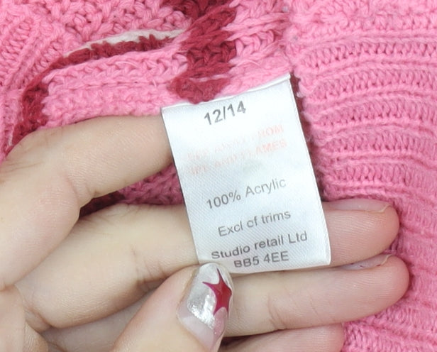 Womens UK Size 1214 Studio Pink Pullover Jumper