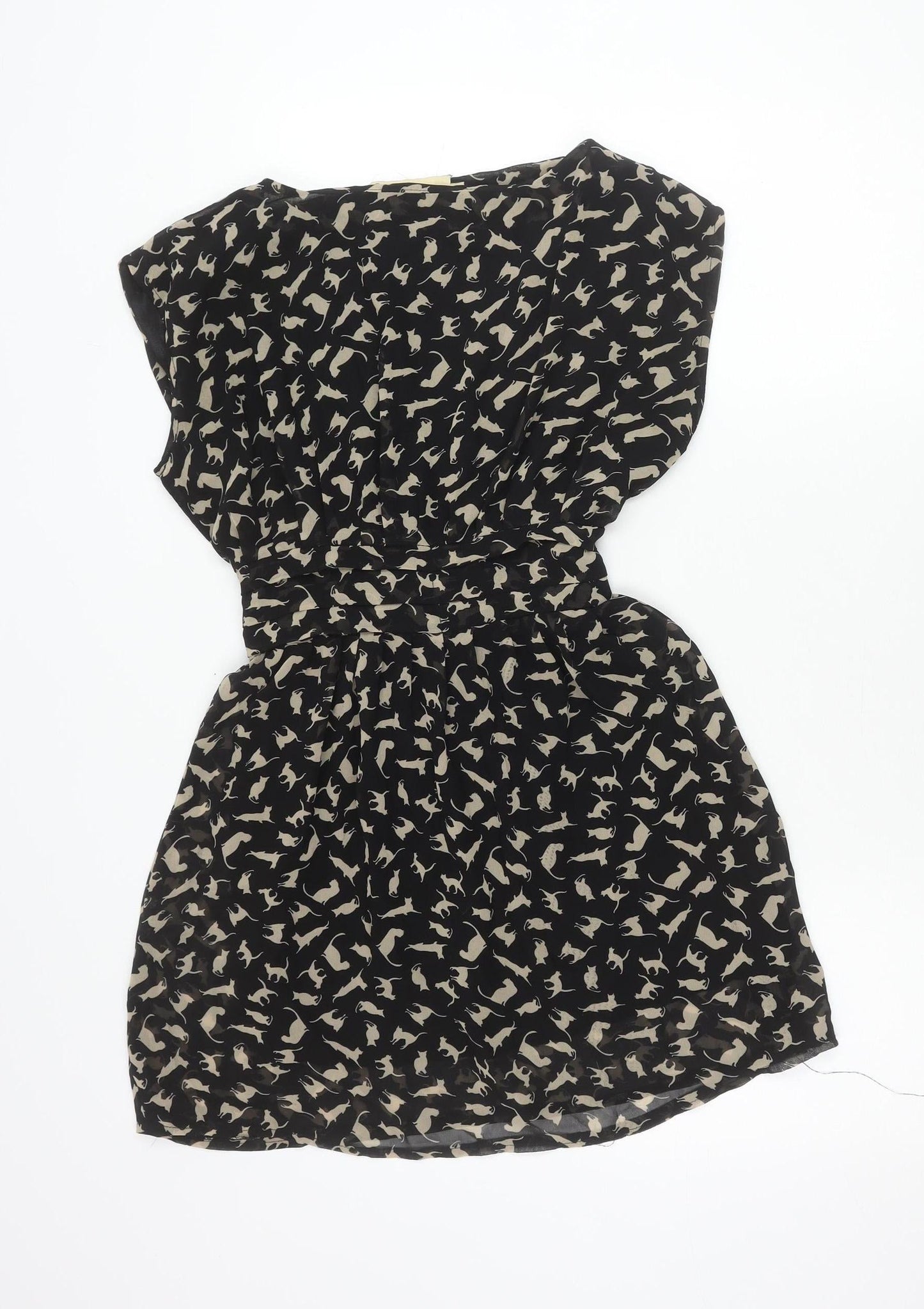 Lovestruck Women’s Black Cat Print Strapless Dress Size S