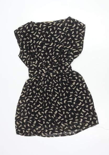 Lovestruck Women’s Black Cat Print Strapless Dress Size S