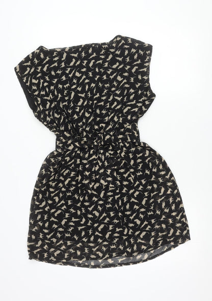Lovestruck Women’s Black Cat Print Strapless Dress Size S