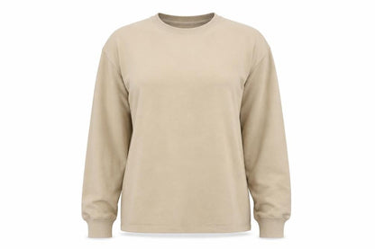 Mango Women Beige Cotton Blend Pullover Sweatshirt Size S