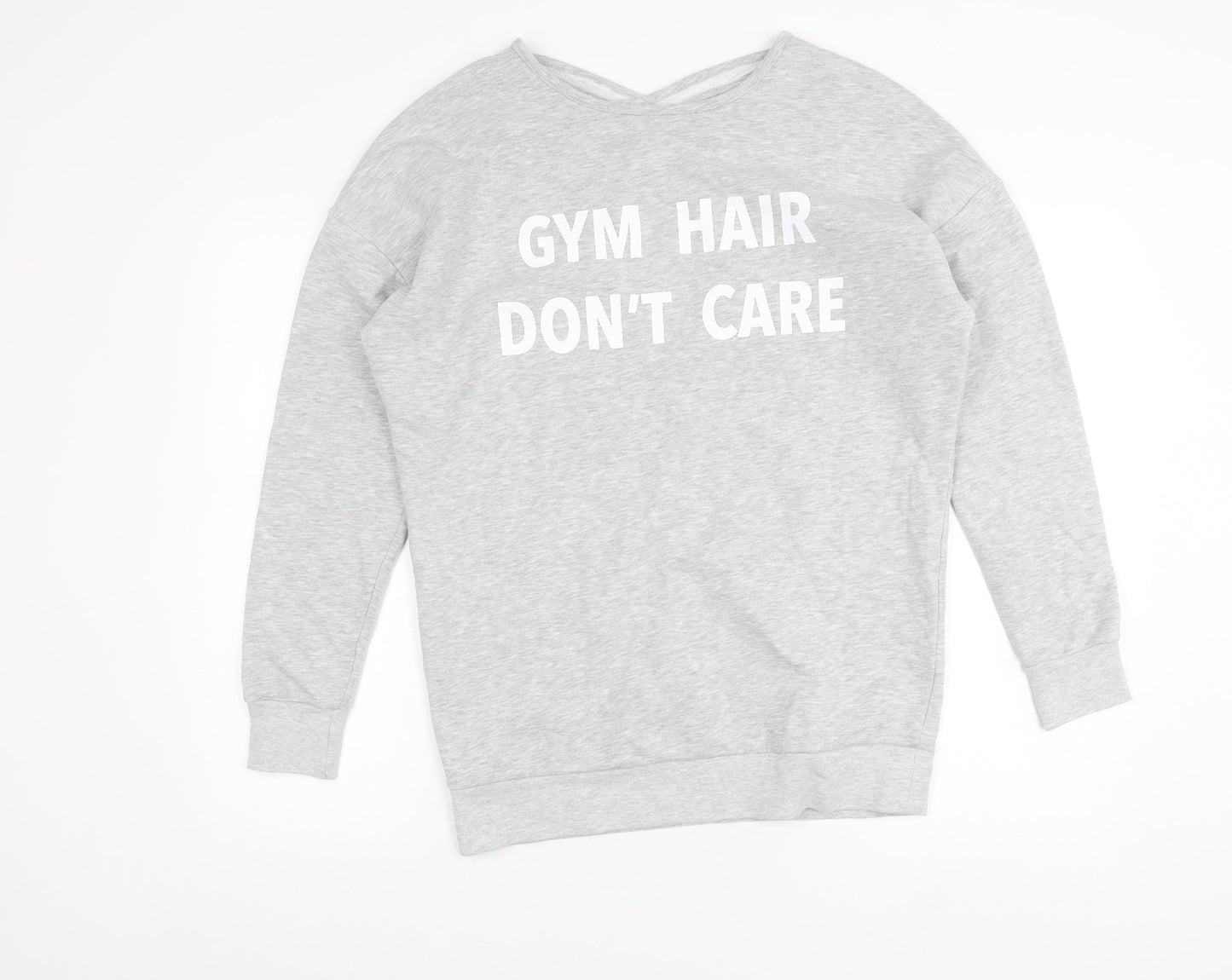 Michelle Keegan Women’s Grey Size 10 Pullover Sweatshirt Gym Quote