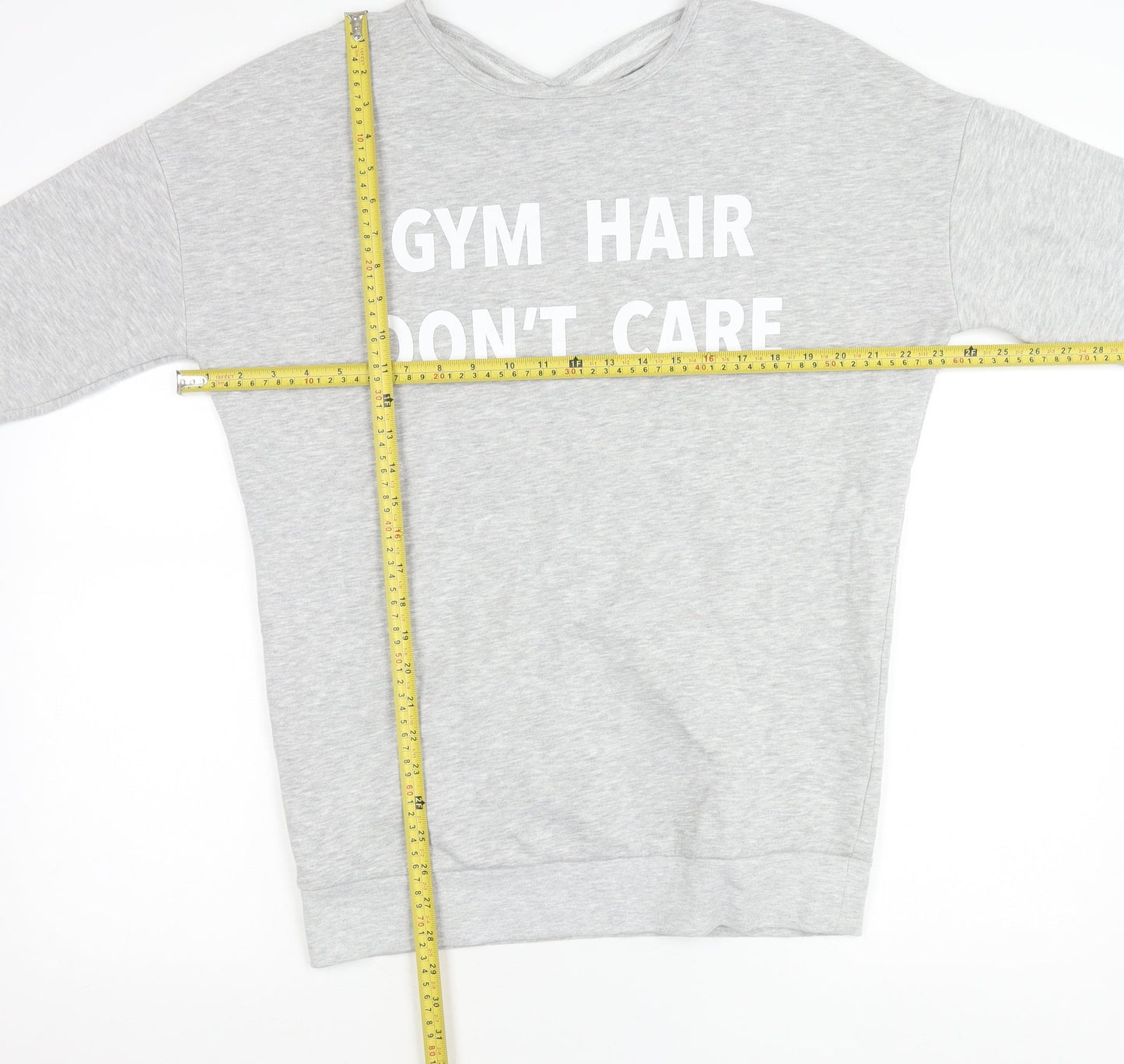 Michelle Keegan Women’s Grey Size 10 Pullover Sweatshirt Gym Quote