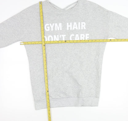 Michelle Keegan Women’s Grey Size 10 Pullover Sweatshirt Gym Quote
