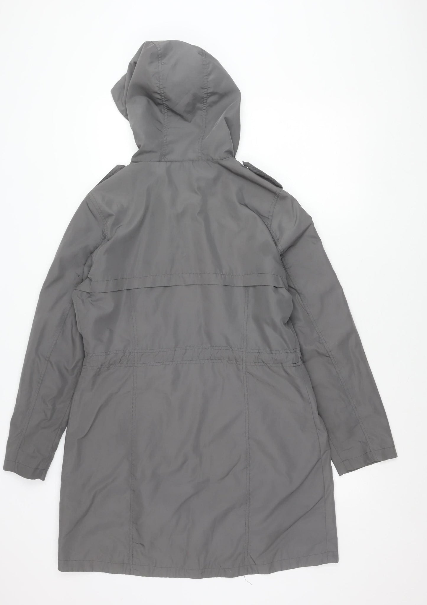 George Womens Grey Size 12 Parka Jacket Hooded Mid-Length