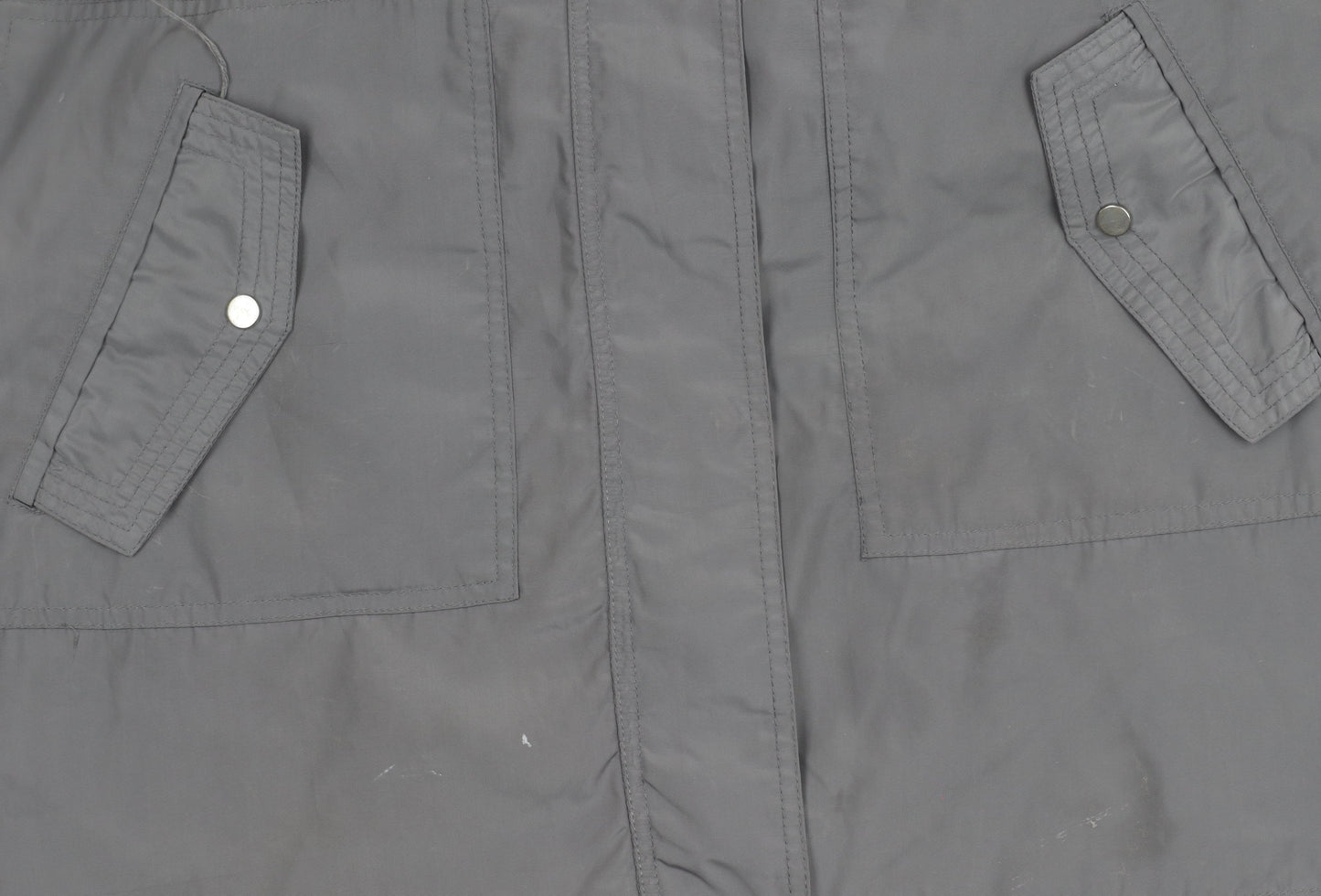 George Womens Grey Size 12 Parka Jacket Hooded Mid-Length