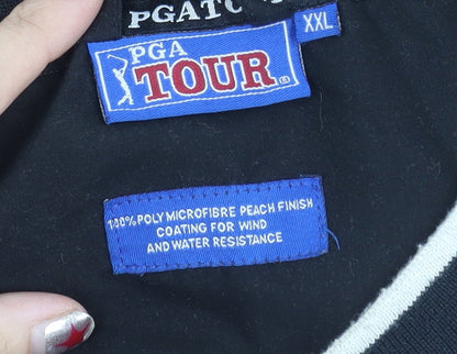 Mens UK Size 2XL PGA TOUR Black Windbreaker Coat