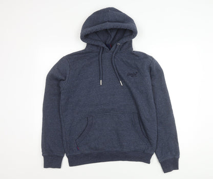 Superdry Men’s Blue Pullover Hoodie M Regular Fit Cotton Blend