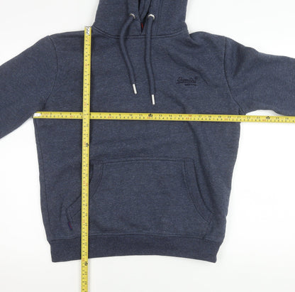 Superdry Men’s Blue Pullover Hoodie M Regular Fit Cotton Blend
