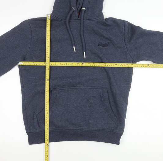 Superdry Men’s Blue Pullover Hoodie M Regular Fit Cotton Blend