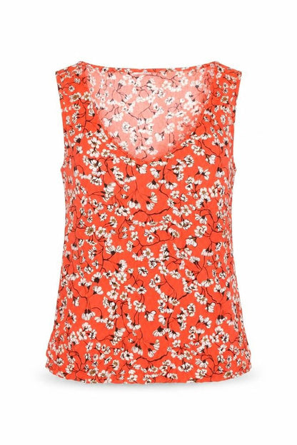 Vila Womens Red Floral Sleeveless Viscose Blouse Size 8